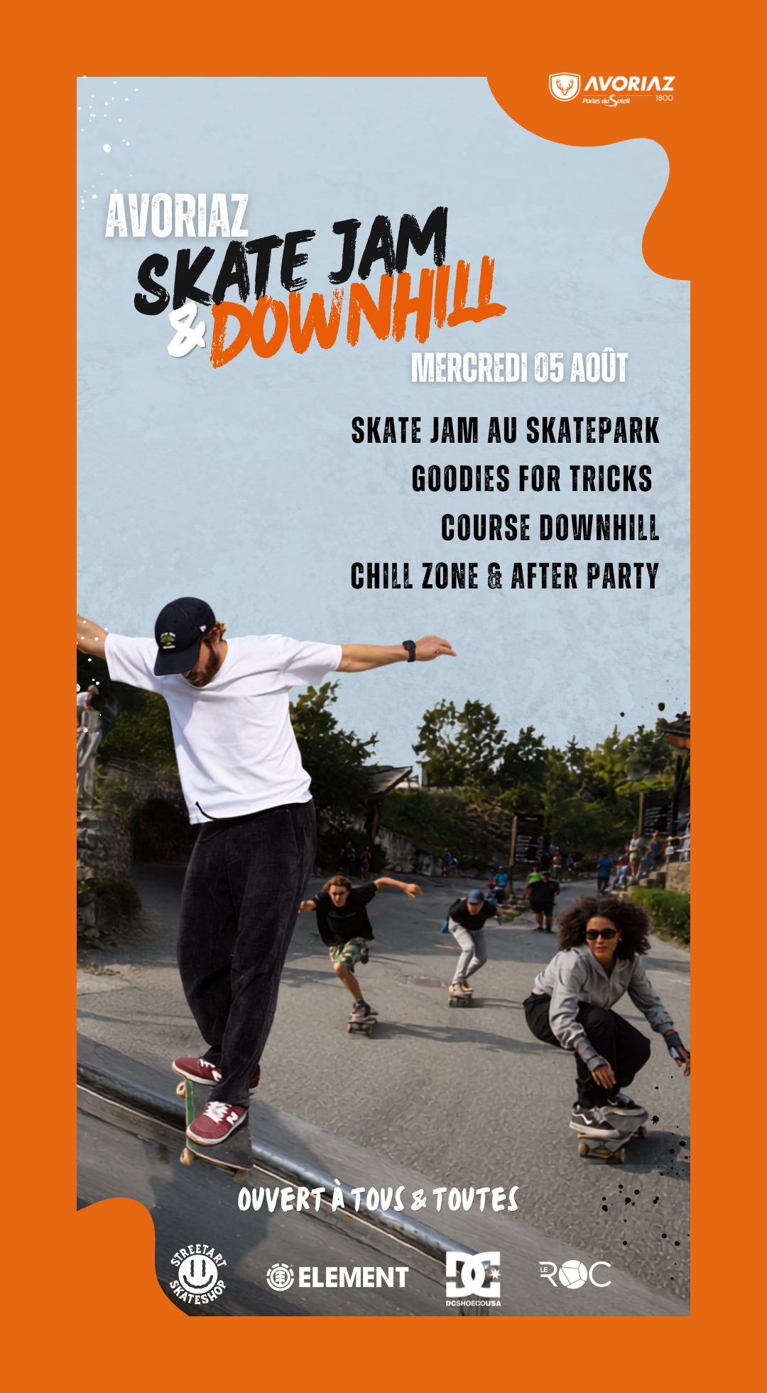 Avoriaz Jam session skateboard et down Hill